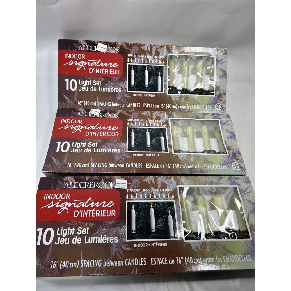 Vtg Alderbrook 4x10 Candle Electric Lights Clip On String Tree Light Work Great